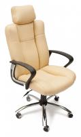 Компьютерное кресло OXFORD хром кож/зам, бежевый/бежевый перфорированный, 36-34/36-34/06 (id:  )