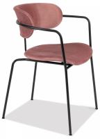 Кресло VAN HALLEN (mod. 2433S) ткань/металл, 54,5х53,5/76 см, высота до сиденья 46 см, коралловый/черный (поставляется по 2 шт)