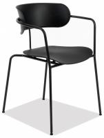 Кресло VAN HALLEN (mod. 2433) пластик/металл, 54,5х53,5х76 см, высота до сиденья 46 см, черный/черный  (поставляется по 4 шт) фото Кресло VAN HALLEN (mod. 2433) пластик/металл, 54,5х53,5х76 см, высота до сиденья 46 см, черный/черный  (поставляется по 4 шт). Фото №1