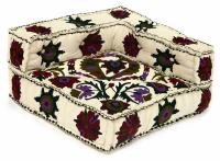 Модуль мягкий угловой  Secret De Maison MAHARAJA (mod. 10235) cotton canvas sujani, 80х80х43см, белый с цветами фото Модуль мягкий угловой  Secret De Maison MAHARAJA (mod. 10235) cotton canvas sujani, 80х80х43см, белый с цветами. Фото №1