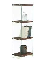 Стеллаж F-049-125H  прозрачный/коричневый