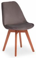Стул Secret De Maison TULIP SOFT (mod. 74) вельвет/дерево , 54 х 47 х 83 см , светло-серый (HLR19)/натуральный (поставляется по 4 шт)