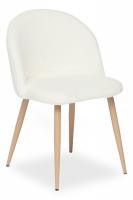 Стул  MELODY (mod. 7003) металл,ткань, 46 х 47 х 77 х 52 см, белый плюш/бук (Поставляется только по 4 шт)