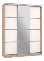 Бассо 2-600 с зеркалом (полки слева) дуб сонома/белый Бассо 2-600 с зеркалом (полки слева) дуб сонома/белый