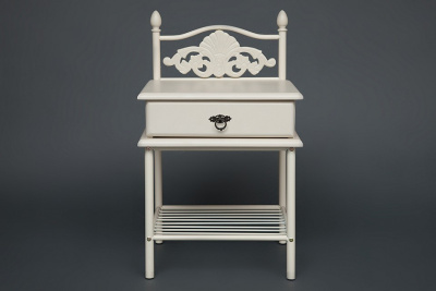 Тумба прикроватная CANZONA металл/гевея, 51х43х82см, white (белый) фото Тумба прикроватная CANZONA металл/гевея, 51х43х82см, white (белый). Фото №2