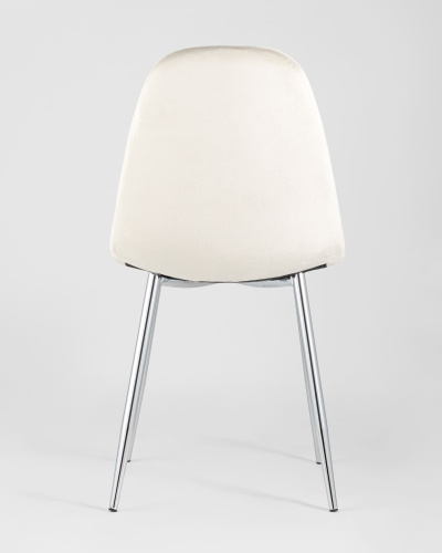 Стул Валенсия велюр кремовый хромированные ножки. Фото №6