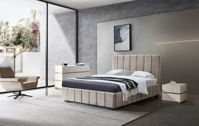 Кровать 8855 бежевая (1400X2000). Фото №4