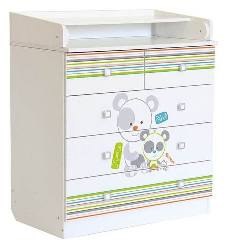 Комод пеленальный Polini kids Simple 1780 Панды, белый фото Комод пеленальный Polini kids Simple 1780 Панды, белый. Фото №1