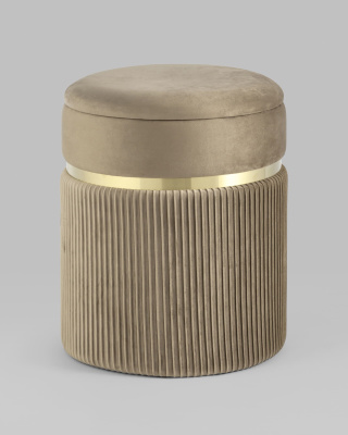 Пуф Миранда с ящиком велюр бежевый. Фото