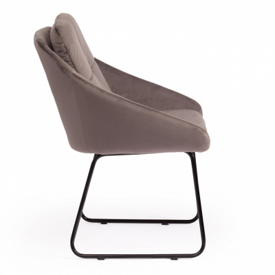 Кресло STAR (mod. CY-1919) вельвет/металл, 68 х 60 х 88 см , серый (HLR 24)/черный (поставляется по 4 шт). Фото