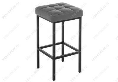 Барный стул Лофт кожзам темно-серый / черный матовый. Фото