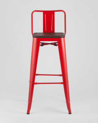 Стул барный TOLIX WOOD со спинкой красный глянцевый. Фото №4