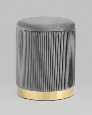 Пуф Шарлотта с ящиком велюр серый фото Пуф Шарлотта с ящиком велюр серый. Фото №3