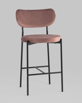 Стул полубарный Барбара велюр пыльно-розовый. Фото №3