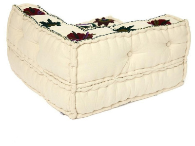 Модуль мягкий угловой  Secret De Maison MAHARAJA (mod. 10235) cotton canvas sujani, 80х80х43см, белый с цветами фото Модуль мягкий угловой  Secret De Maison MAHARAJA (mod. 10235) cotton canvas sujani, 80х80х43см, белый с цветами. Фото №2