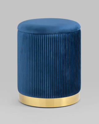 Пуф Шарлотта с ящиком велюр синий. Фото