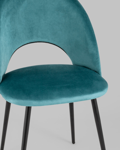 Стул Меган велюр с ромбами сине-зеленый. Фото №8