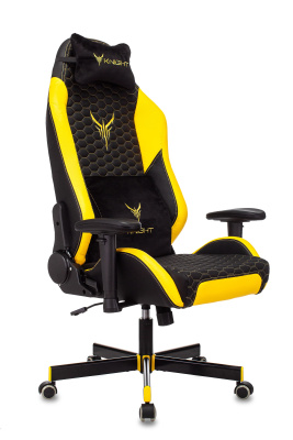 Кресло игровое Knight Neon черный/желтый соты эко.кожа с подголов. крестовина металл фото Кресло игровое Knight Neon черный/желтый соты эко.кожа с подголов. крестовина металл. Фото №3