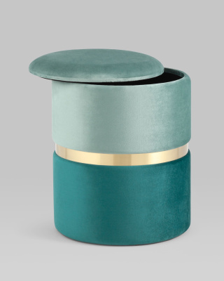 Пуф Кэрри с ящиком велюр бирюзовый. Фото