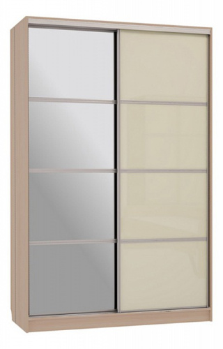 Гранд 2-600 с зеркалом (полки справа) дуб млечный/крем. Фото №1