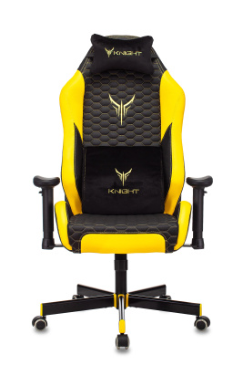 Кресло игровое Knight Neon черный/желтый соты эко.кожа с подголов. крестовина металл фото Кресло игровое Knight Neon черный/желтый соты эко.кожа с подголов. крестовина металл. Фото №4