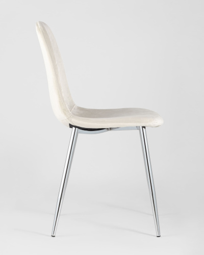 Стул Валенсия велюр кремовый хромированные ножки. Фото №4