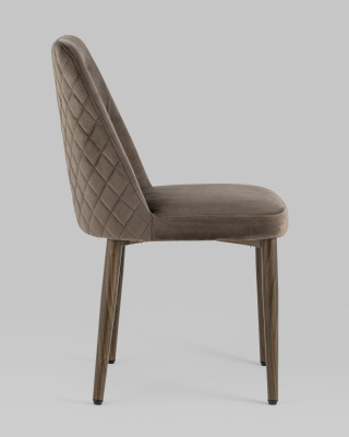 Стул Эмма велюр коричневый ножки дерево фото Стул Эмма велюр коричневый ножки дерево. Фото