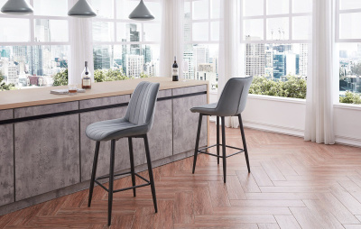 Стул полубарный CG1953B серый UF910-03. Фото №4