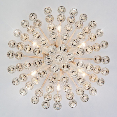 Потолочная люстра Eurosvet Ostiniya 3299/6 белый с золотом/прозрачный хрусталь Strotskis. Фото