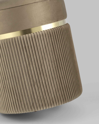 Пуф Миранда с ящиком велюр бежевый. Фото №7