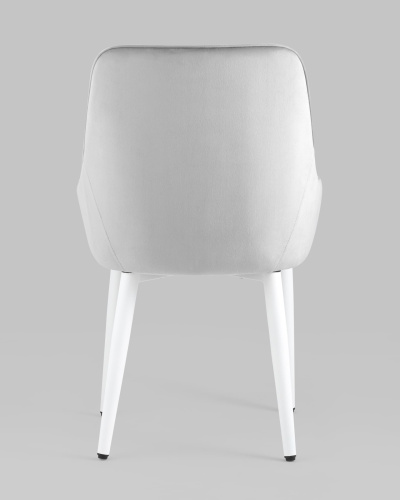 Стул Диана велюр серый ножки белые. Фото №6