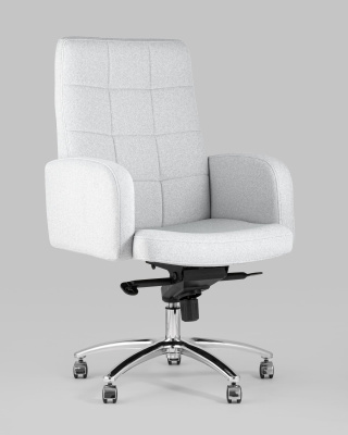 Кресло руководителя Лансет микровелюр светло-серый. Фото №3