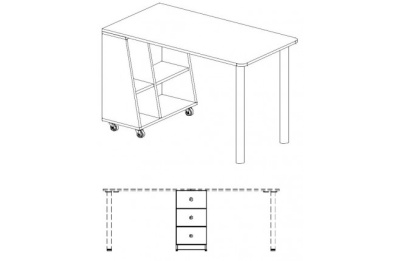 Стол приставной на двух металлических опорах Силуэт. Фото №3