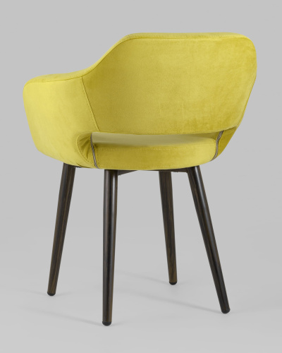 Стул с подлокотниками Саймон велюр золотистый. Фото №7