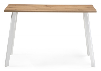 Стол деревянный Тринити Лофт 120 25 мм дуб вотан / матовый белый. Фото №2