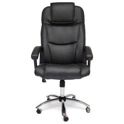 Компьютерное кресло BERGAMO (хром) [кож/зам, черный, 36-6]  id -. Фото №2