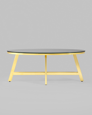 Журнальный стол 100*50 АЛЬБА золото стекло черное фото Журнальный стол 100*50 АЛЬБА золото стекло черное. Фото №4