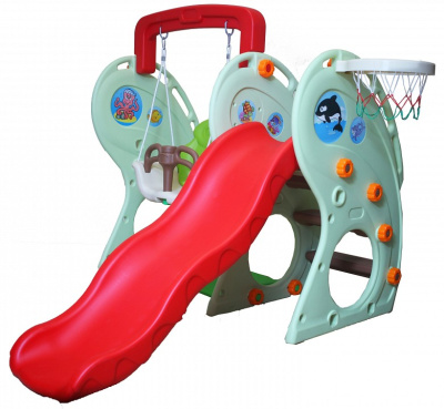 Комлекс игровой Лягушка ZK017-4, голубой, красный. Фото