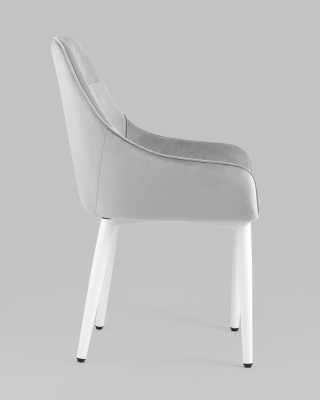 Стул Диана велюр серый ножки белые. Фото