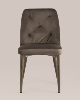 Стул Эмма велюр коричневый ножки дерево фото Стул Эмма велюр коричневый ножки дерево. Фото