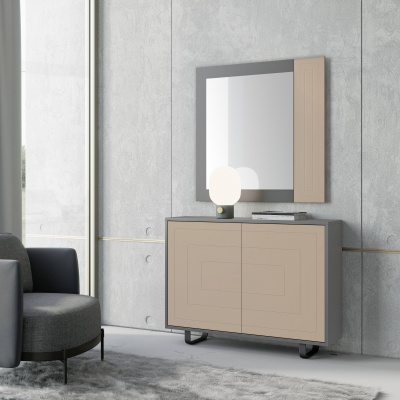 Узкая тумба NORA 3008.2 Plomo/Almendra. Фото