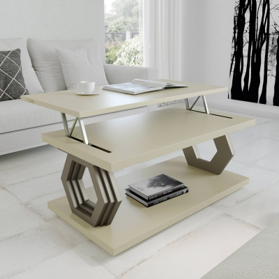 Журнальный стол NORA 2058 Capuccino/Platino фото Журнальный стол NORA 2058 Capuccino/Platino. Фото №2