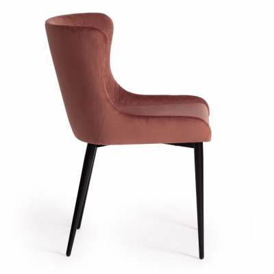 Стул MANTRA (mod. 713) ткань/металл, 49х61х82 см, высота до сидения 49 см, коралловый barkhat 15 /черный (поставляется по 4 шт). Фото