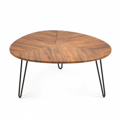 Стол журнальный WEBSTER МДФ/металл, 80*75*35,5 см, Дуб Американский (ножки черные) фото Стол журнальный WEBSTER МДФ/металл, 80*75*35,5 см, Дуб Американский (ножки черные). Фото №2