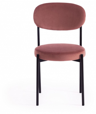 Стул REVO (mod. 7033) ткань/металл, 47х54х82 см, высота до сиденья 47 см, коралловый barkhat 15 /черный (поставляется по 4 шт). Фото №2