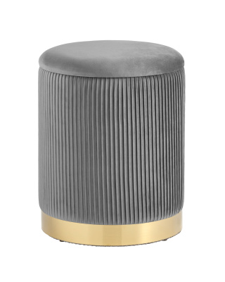 Пуф Шарлотта с ящиком велюр серый фото Пуф Шарлотта с ящиком велюр серый. Фото №2