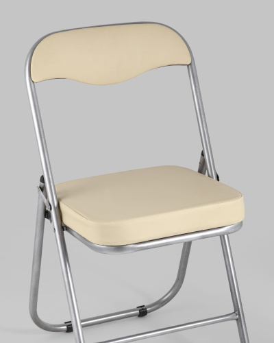 Стул складной ДЖОН металлик, кремовый. Фото №9