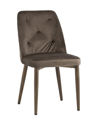 Стул Эмма велюр коричневый ножки дерево фото Стул Эмма велюр коричневый ножки дерево. Фото